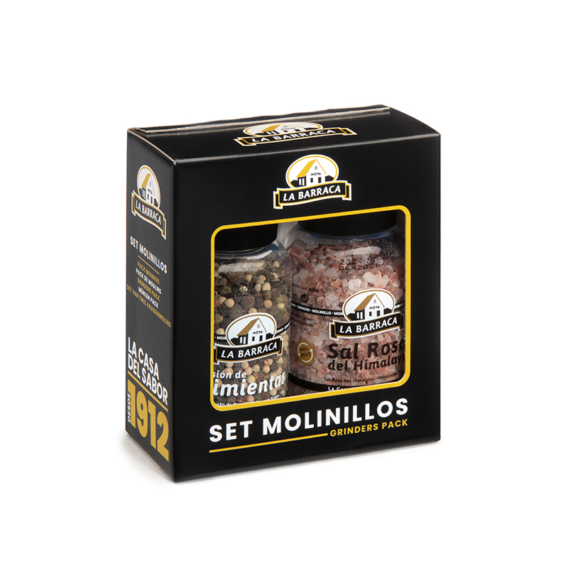 Set 2 Molinillos XL Fusión de Pimientas & Sal Rosa del Himalaya