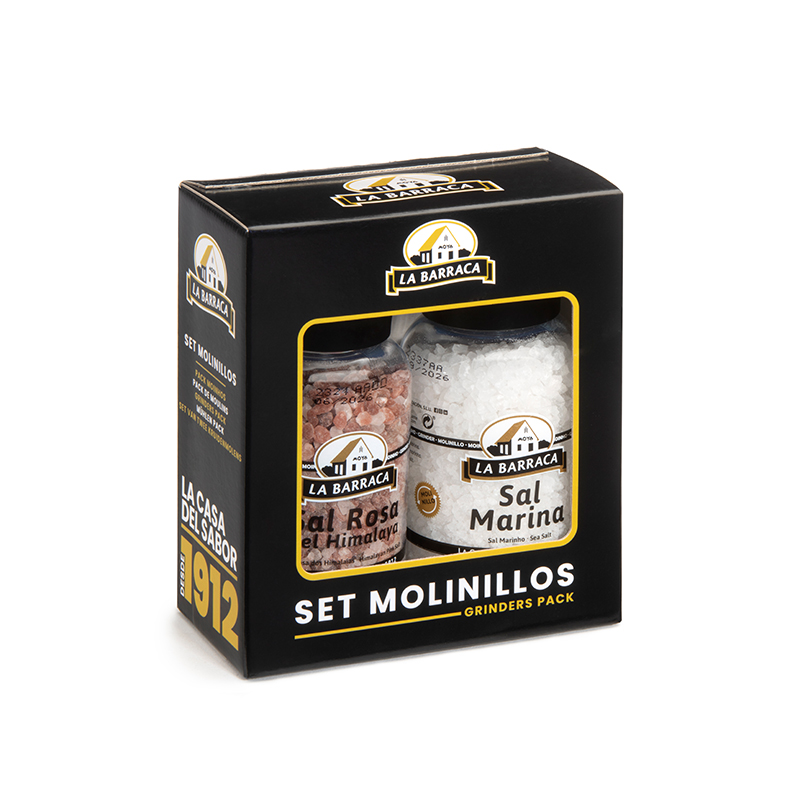 Set 2 Molinillos XL Sal Marina & Sal Rosa del Himalaya